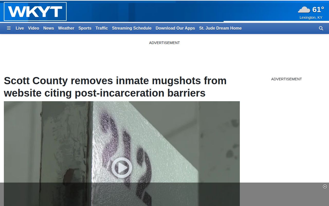 Kentucky news report about county jail roster photo access and record policy